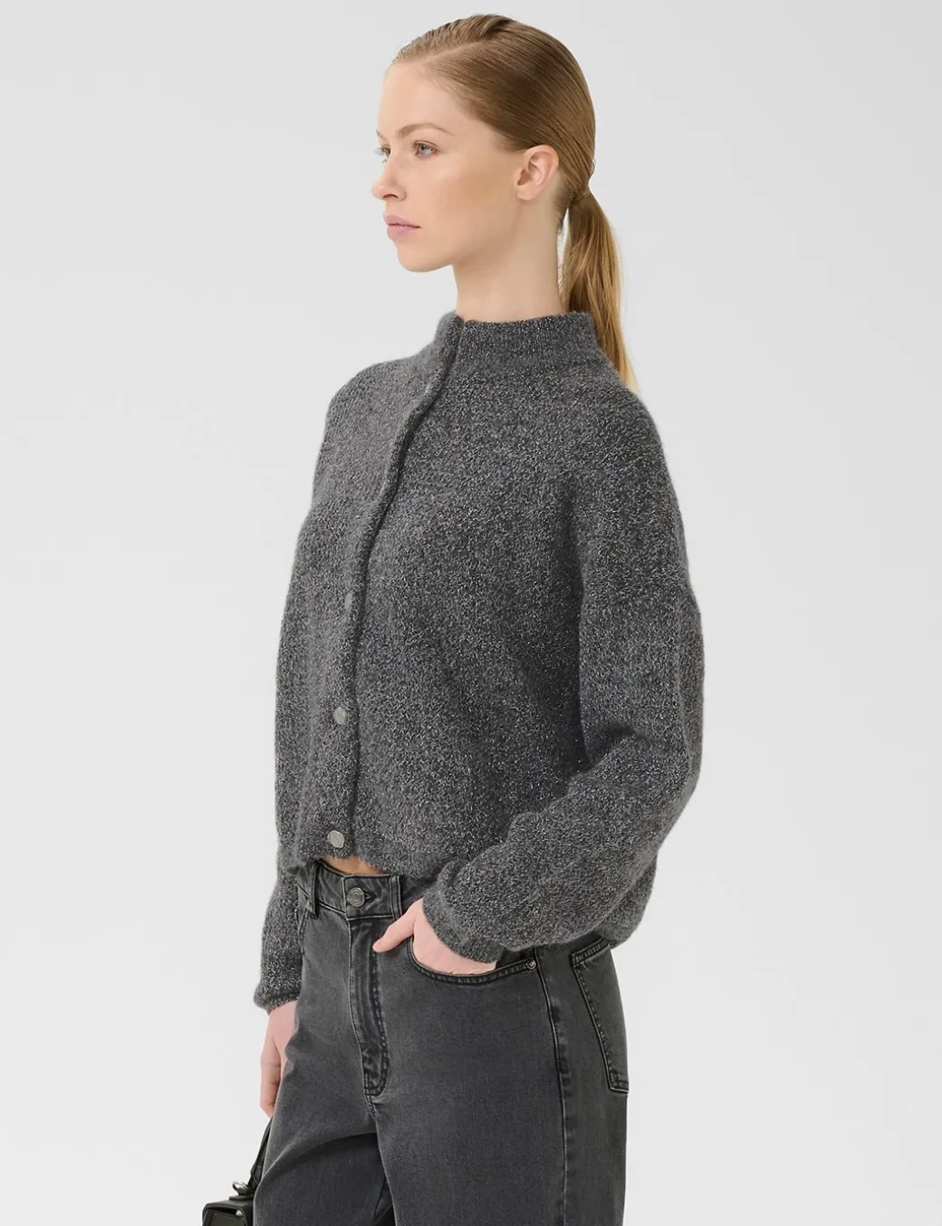 Gestuz GZalpha Shimmer Cardigan - Grå
