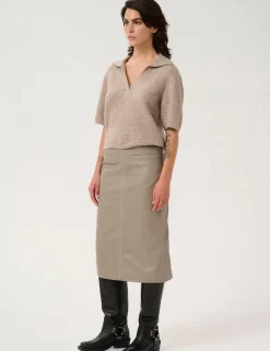 Gestuz GZalpha SS Polo Pullover - Sand