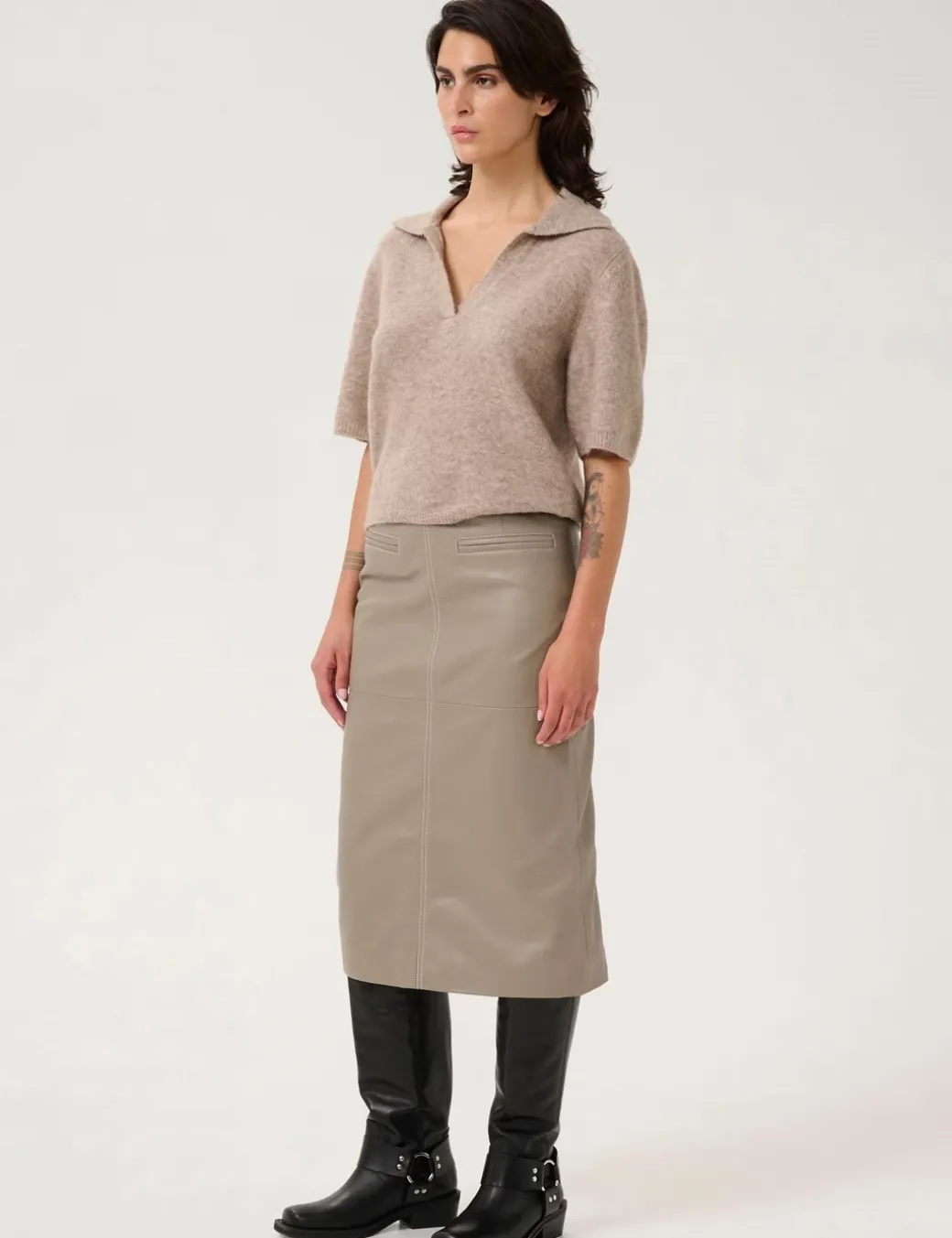 Gestuz GZalpha SS Polo Pullover - Sand