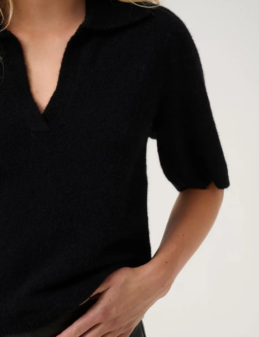 Gestuz GZalpha SS Polo Pullover - Sort