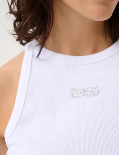 Gestuz GZdrew Rhinestone Logo Tanktop - Hvid
