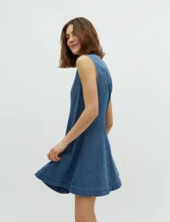 Global Funk Rihann peplum-G Kjole - Denim