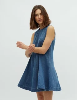 Global Funk Rihann peplum-G Kjole - Denim