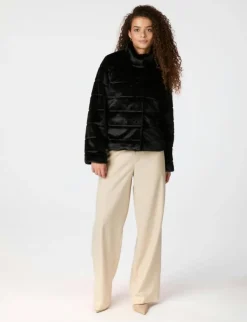 Neo Noir Kahlia Shaved Faux Fur Jakke - Sort