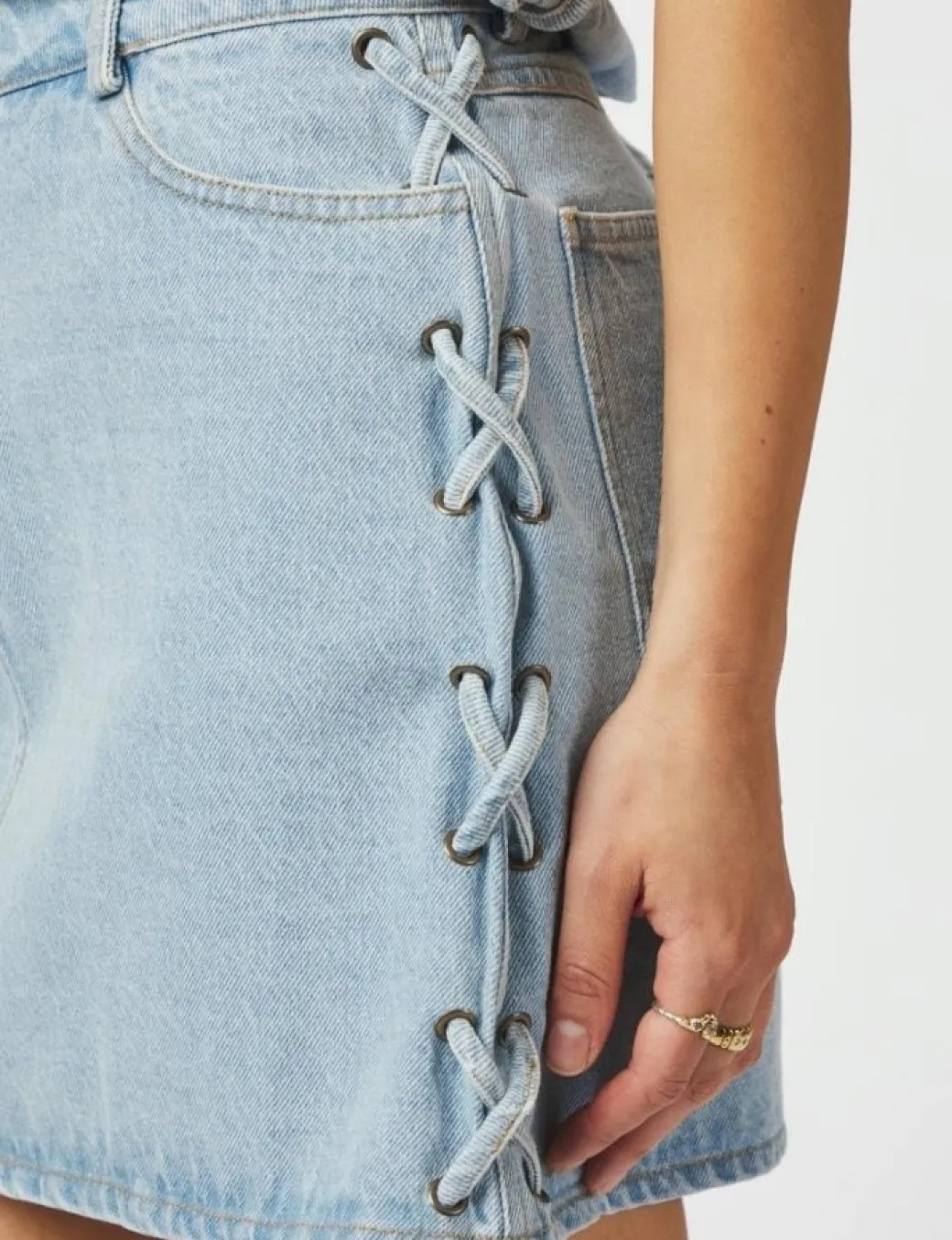 Neo Noir Kessia Braid Nederdel - Denim