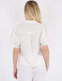 Neo Noir Odesa Linen Bluse - Hvid