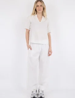 Neo Noir Odesa Linen Bluse - Hvid