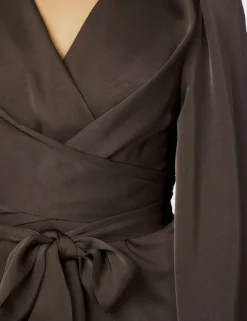 Neo Noir Rimini Heavy Sateen Kjole - Mørkebrun