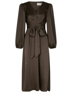 Neo Noir Rimini Heavy Sateen Kjole - Mørkebrun