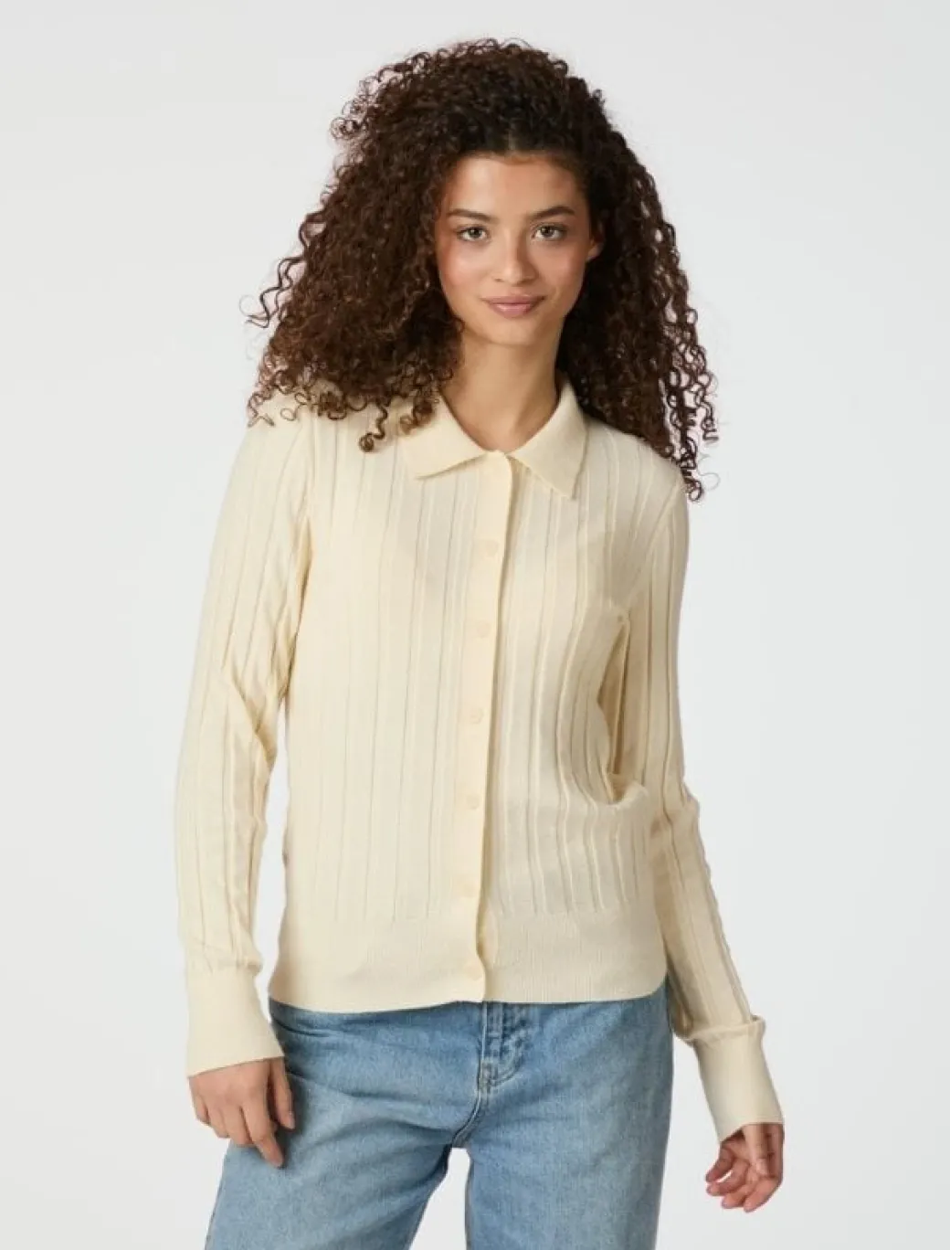 Neo Noir Rio Solid Knit Cardigan - Gul
