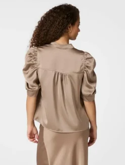 Neo Noir Roella Heavy Sateen Bluse - Sand