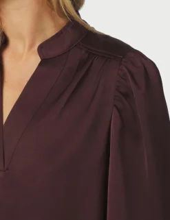 Neo Noir Rosslyn Heavy Sateen Bluse - Bordeaux