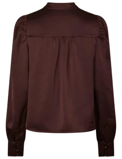 Neo Noir Rosslyn Heavy Sateen Bluse - Bordeaux